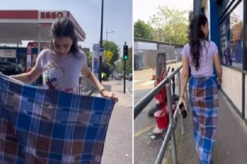 லண்டன் தெருக்களில் சாரத்துடன் வலம் வந்த இளம்பெண்!