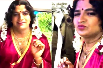 பெண்ணாக மாறி சேலையில் பிரபல நடிகர்! புகைப்படத்தை பார்த்து சிரிக்கும் ரசிகர்கள்..