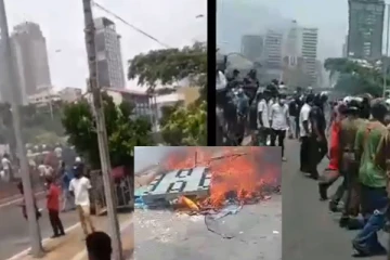 මයිනාගෝගමට දැඩි ප්‍රහාරයක්..කූඩාරම් වලටත් ගිණි තබයි..පොලිසියත් කැඳවයි.(VIDEO)