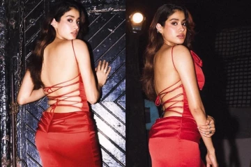 ரெட் ஹாட் உடையில் ஜான்வி கபூர்.. அசத்தலான ஸ்டில்கள்