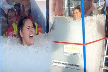3 மணித்தியாலங்கள் ஐஸ் கட்டியால் நிறப்பட்ட பெட்டிக்குள் இருந்த பெண்! கின்னஸ் சாதனை