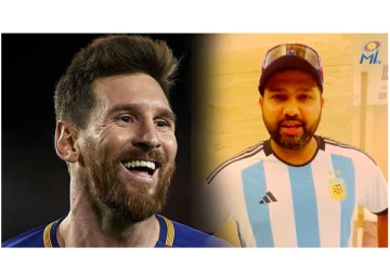 Viral Photo : மெஸ்ஸி T.Shirtல் மாஸ் காட்டிய ரோஹித் சர்மா - மகிழ்ச்சியில் ரசிகர்கள்...!