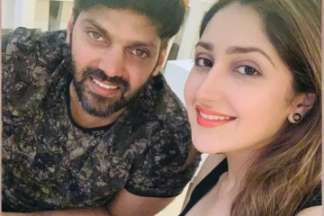 குழந்தை எங்கே! கணவர் பிறந்தநாளுக்கு சாயிஷா வெளியிட்டபுகைப்படம்..