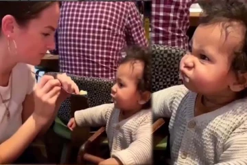 ஒரு தாய் செய்ற காரியமா இது? கோபமடைந்த குழந்தையின் கியூட் ரியாக்ஷன்