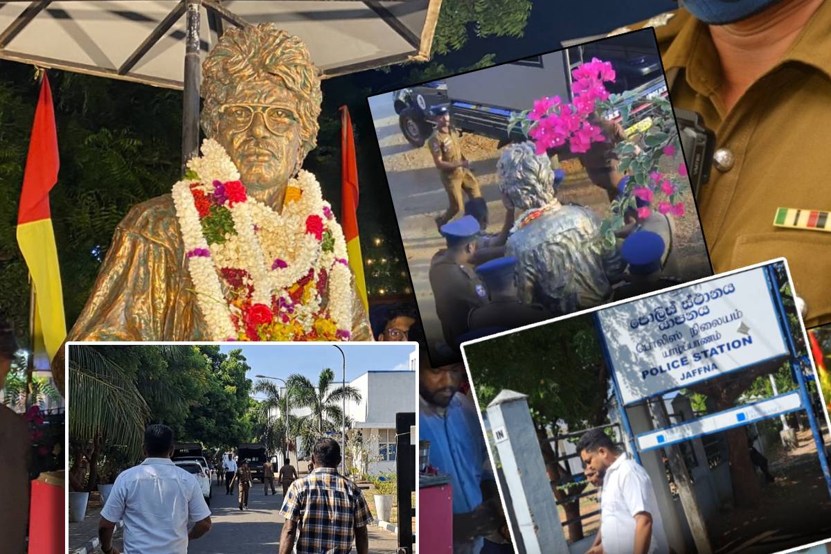 திலீபனின் சிலை நிறுவிய விவகாரம் : யாழ் காவல் நிலையத்தில் இருவர் முன்னிலை!