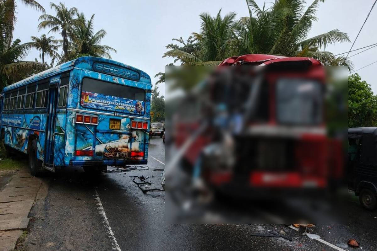 தனியார் பேருந்தும் அரச பேருந்தும் மோதிய கோர விபத்தில் ஆறு பேர் காயம் | Accident Involving Two Buses On The Monaragala