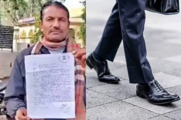 ஹெல்மெட் அணியாமல் நடந்து சென்ற நபர் - ரூ.300 அபராதம் விதித்த போலீஸ்