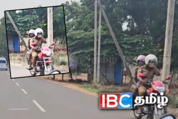 யாழில் கைபேசியில் உரையாடியவாறு மோட்டார் சைக்கிள் செலுத்தும் காவல்துறையினர் !
