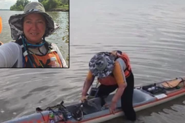 உலகின் மிகப் பெரிய Mississippi ஆற்றை  கடந்து பெண் சாதனை