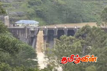 மேல் கொத்மலை நீர்த்தேக்கத்தின் ஒரு வான் கதவு திறப்பு