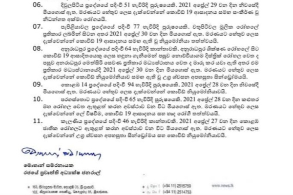 අද දින කොවිඩ් මරණ ගණන දහයත් ඉක්මවයි | 10 Covid Covid Deaths Deaths