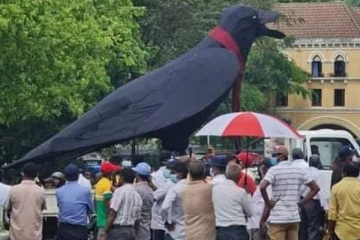 பசிலின் உருவப் பொம்மையுடன் கொழும்பு நோக்கி படையெடுக்கும் மக்கள்! நேரலை