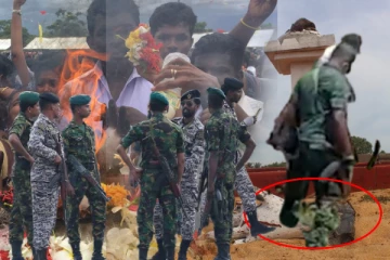 நினைவுச் சுடரினை காலால் இடறி எச்சரித்த ஸ்ரீலங்கா இராணுவம்!! வைரலாகும் காணொளி