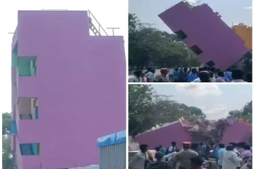 புதுச்சேரியில் இடிந்து வீழ்ந்த 3 மாடி வீடு : மாற்று வீடு வழங்குவதாக புதுவை முதல்வர் உறுதி