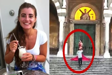 புகழ்பெற்ற தேவாலய வாசலில் அரை நிர்வாண புகைப்படம் எடுத்த பிரித்தானிய பெண்! பொதுமக்கள் கொந்தளிப்பு