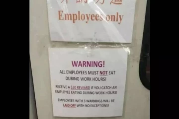 வேலை நேரத்தில் சாப்பிட கூடாது நிறுவனத்தின் எச்சரிக்கையால் அதிர்ச்சி அடைந்த  ஊழியர்கள்..!