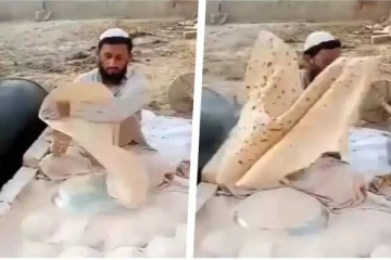 ஆத்தாடி இவ்வளவு பெரிய ரொட்டியா? வீடியோவை கண்டு திகைத்துபோன நெட்டிசன்கள்