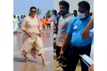 ரோஜாவின் செருப்பை கையில் எடுத்துவந்த ஊழியர் - சர்ச்சையான சம்பவம்