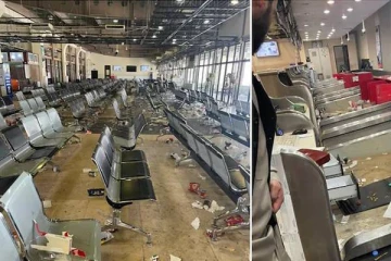 மக்கள் குவிந்ததால் குப்பைக்காடாக காட்சியளித்த காபூல் விமான நிலையம்