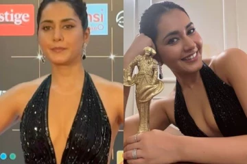 விருது விழாவில் கிளாமர் லுக்கில் சென்ற நடிகை ராஷி கண்ணா!! வீடியோ..