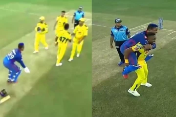 சென்னையை வீழ்த்திய பின்பு பிராவோ மீது தாவி குதித்து வெற்றியை கொண்டாடிய ஹிட்மயர்! வெளியான வீடியோ