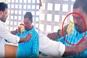 லஞ்சம் கேட்ட அரசு அதிகாரி - பணமாலை அணிவித்து மீனவர்கள் போராட்டம்!