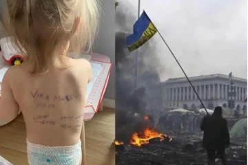 ‘மன்னித்துவிடு செல்லமே...’ - குழந்தைகளின் முதுகில் விவரம் எழுதும் உக்ரைன் தாய்மார்கள் - வைரலாகும் புகைப்படம்
