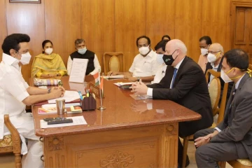 டென்மார்க் நாட்டின் தூதர் பிரட்டி ஸ்வானேவுடன் முதல்வர் சந்திப்பு!