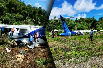 இந்தோனேசியாவில் கட்டுப்பாட்டை இழந்த விமானம்: படுகாயங்களுடன் உயிர் தப்பிய பயணிகள்