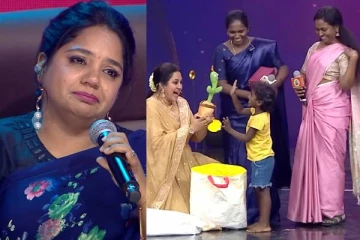 சரிகமப சீனியர் 5!! போட்டியாளர் பவித்ராவின் மகளால் கண்ணீர்விட்டு அழுத பாடகி சைந்தவி..