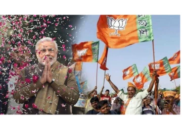 உ.பி.யில் மீண்டும் பாஜக? - தொண்டர்கள் கொண்டாட்டம்