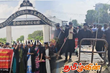 யாழில் வேலையில்லா பட்டதாரிகள் வித்தியாசமான முறையில் போராட்டம்!