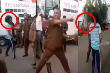 எரிபொருள் வரிசையில் நின்ற ஒருவரை கொடூரமாக தாக்கிய காவல்துறை உத்தியோகத்தர் (காணொளி)