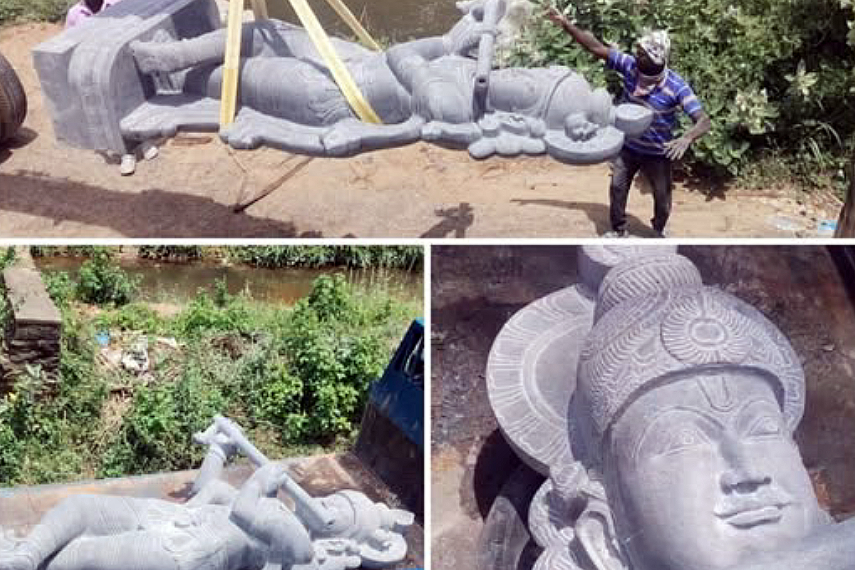 15 டன் எடையில் ஒரே கல்லில் உருவான 11 அடி உயர கிருஷ்ண பகவானுடைய சிலை | 11 Foot Lord Krishna Idol Carved From Single Stone 15 டன் எடையில் ஒரே கல்லில் உருவான 11 அடி உயர கிருஷ்ண பகவானுடைய சிலை | 11 Foot Lord Krishna Idol Carved From Single Stone