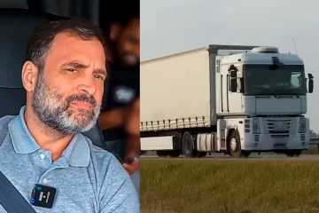 190 கி.மீ. டிரக் பயணம்., அமெரிக்காவில் இந்திய ஓட்டுனர்களுடன் ராகுல் காந்தி