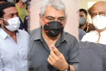 அஜித், ரஜினி, கமல், சூர்யா என ஓட்டுப்போட்ட பிரபலங்களின் புகைப்படங்கள்