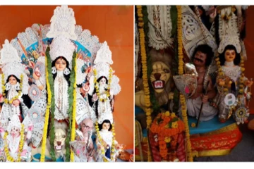 காந்தியை வதம் செய்யும் துர்கை - இந்து மகாசபை வைத்த சர்ச்சை சிலை!