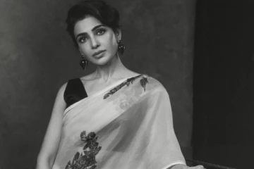 பிளாக் அண்ட் ஒயிட் லுக்!! நடிகை சமந்தாவின் சேலை புகைப்படங்கள்..