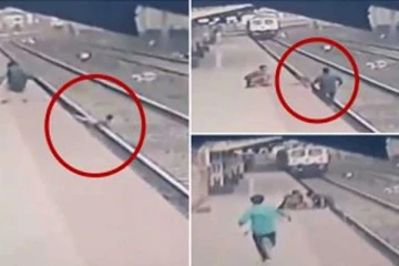 தண்டவாளத்தில் விழுந்த குழந்தை! நொடிப்பொழுதில் காப்பாற்றிய ரியல் ஹீரோ- நடுநடுங்க வைக்கும் வீடியோ காட்சிகள்