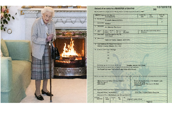 மகாராணியின் இறப்புச் சான்றிதழை வெளியிட்ட பிரித்தானியா! | The British Published Queen S Death Certificate