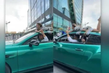 காரின் மேல் காதலியை கட்டி வைத்து ஓட்டிச் சென்ற காதலன்! வைரலாகும் காணொளி