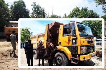 யாழ். தென்மராட்சியில் சட்டவிரோதமாக மணல் ஏற்றிச் சென்ற இரண்டு டிப்பர்களுடன் இருவர் கைது