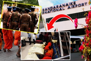 கட்டுநாயக்க விமான நிலையத்தில் 22 தேரர்களின் முகம் சுழிக்க வைக்கும் செயல்!