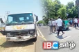 ஏ 9 வீதியில் கனரக வாகனம் முச்சக்கரவண்டியுடன் மோதி விபத்து