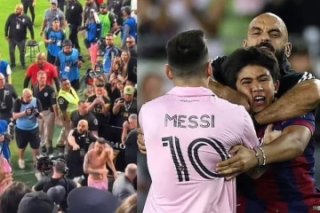 மெஸ்ஸி மீது தண்ணீர் பாட்டில் வீச்சு! கட்டியணைக்க வந்தவரை மடக்கிய காப்பாளர்..பரபரப்பு சம்பவங்கள் (வீடியோ)