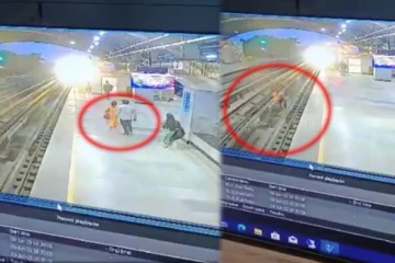 மனைவியை கட்டிப்பிடித்து ரயில் முன் பாய்ந்த கணவர்! நெஞ்சை உறைய வைக்கும் காட்சி