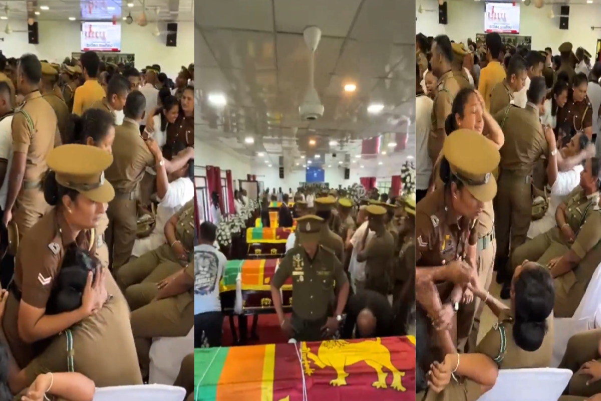 இறுதி மரியாதைக்காக கொண்டுவரப்பட்ட அதிகாரிகளின் உடல்கள் ; கதறி அழுத பொலிஸார் | Police Mourn As Fallen Officers Brought Home இறுதி மரியாதைக்காக கொண்டுவரப்பட்ட அதிகாரிகளின் உடல்கள் ; கதறி அழுத பொலிஸார் | Police Mourn As Fallen Officers Brought Home