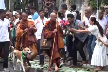 නිහඬ බව රකින්න නැත්නම් අපි....නවත්තනවා - රටම වට වෙද්දි කැළඹීම මැද සාම පාගමනේ භික්ෂූන්ගෙන් ඉල්ලීමක් [VIDEO]