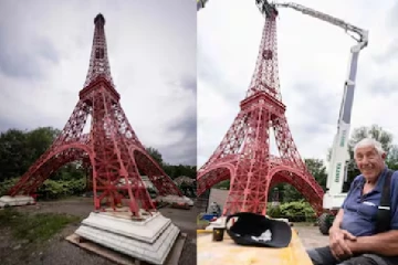 77 வயது நபரின் உழைப்பால் உருவான குட்டி ஈஃபிள் டவர் ; வியப்பில் மக்கள்