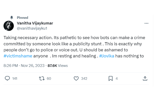 ஜோவிகாவுக்காக செய்த Publicity stunt -ஆ.. தாக்குதல் பற்றி வனிதா கோபமான பதிவு | Vanitha Attacked Reply To Publicity Stunt Comment